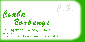 csaba borbenyi business card